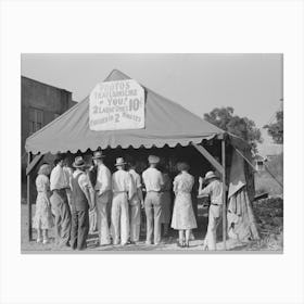 Steele, Missouri, A Crowd In Front Of An Itinerant Photographer S Tent By Russell Lee Canvas Print