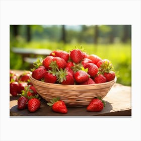 Strawberries In A Basket 4 Canvas Print