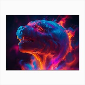 Wolf In Flames Canvas Print