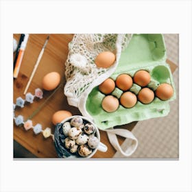 Eggs On A Table 13 Canvas Print