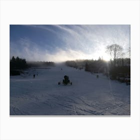 Aerial View Of A Ski Resort Canvas Print