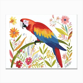 Little Floral Macaw 2 Canvas Print