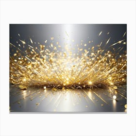 Christmass style sparkling silver gold background 15 Canvas Print