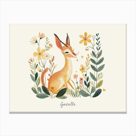 Little Floral Gazelle 1 Poster Canvas Print