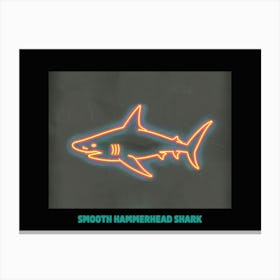 Orange Smooth Hammerhead Neon Shark 7 Poster Canvas Print