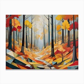 Cubist Forest Landscape Canvas Print