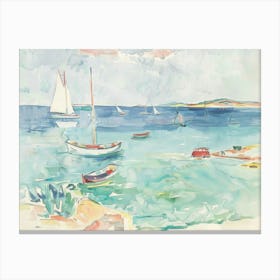 Sailboats In The Bay 2 Canvas Print