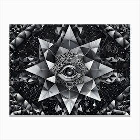 Sacred geometry series, Geometric Vision: The All-Seeing Eye Amongst Stars Canvas Print