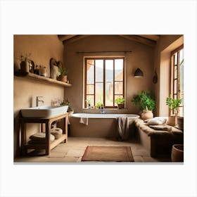 Mediterranean Bathroom Canvas Print