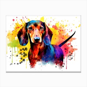 Dachshund Watercolor Dog Canvas Print