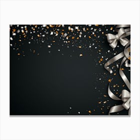 Silver Ribbons And Confetti Canvas Print