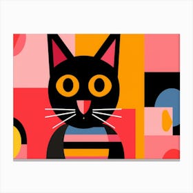 Cat With A Colorful Background Canvas Print