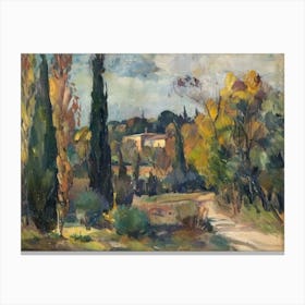 Sunnyside Charm Painting Inspired By Paul Cezanne Canvas Print
