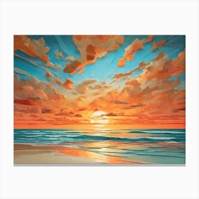 Sunset At The Beach 37 Canvas Print