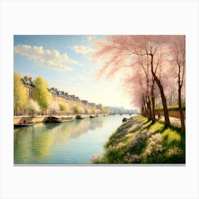 Spring Morning On The Seine 1875 Canvas Print