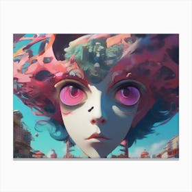 Girl With Pink Hair Canvas Print