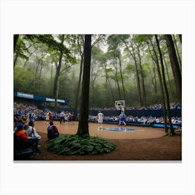 Basketball Court In The Woods Canvas Print