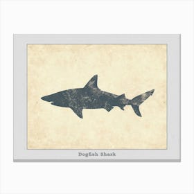 Dogfish Shark Silhouette 7 Poster Canvas Print