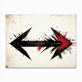 Arrow Icon Embodying Progress And Time Incorporates A Grunge Aesthetic With Splattered Paint On A V Canvas Print