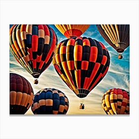 Hot Air Balloons 5, Hot air balloon festival, hot air balloons in the sky, Albuquerque International Balloon Fiesta, digital art, digital painting, beautiful landscape Canvas Print