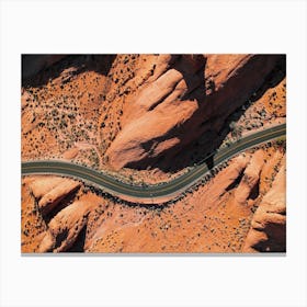 Aerial Desert Highway Canvas Print