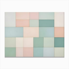 Multicolored Wall Background With Pastel Pink, Blue And Green Colors, Good For Minimalist Designs Canvas Print