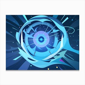 Blue Spaceship Canvas Print