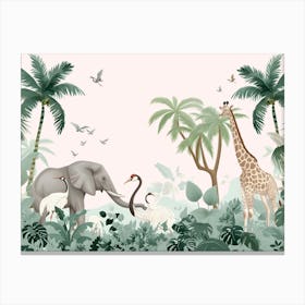 Giraffes In The Jungle Kids and Nursery Canvas Print