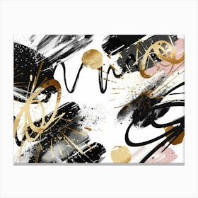 Abstract Black And Gold Painting 69 Canvas Print