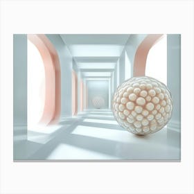 White Sphere In A Hallway Canvas Print