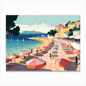 French Riviera Vintage Landscape 1 Canvas Print