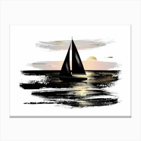 Sailboat At Sunset 36 Canvas Print