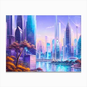 Futuristic Cityscape 34 Canvas Print