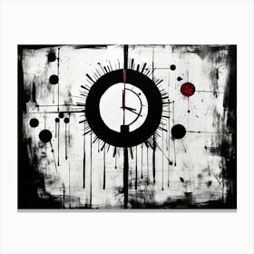 Time Abstract Black And White 7 Canvas Print