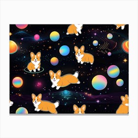 Galaxy Corgis Canvas Print