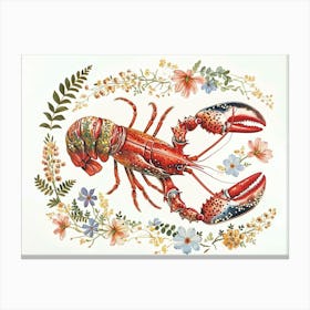Little Floral Lobster 1 Canvas Print