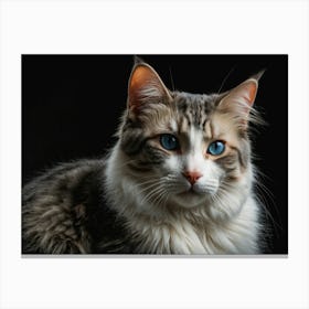 Cat With Blue Eyes 1 Canvas Print