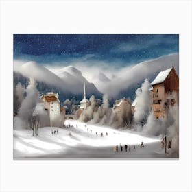 Winter Village 2 Canvas Print