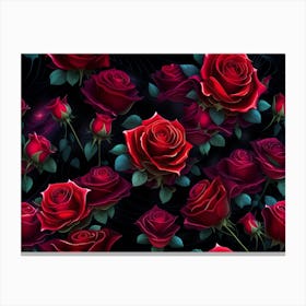 Red Roses Wallpaper 3 Canvas Print