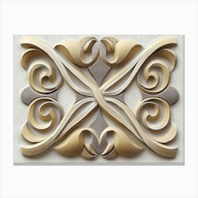 Seamless Relief Sculpture Designation Retro Pattern Curve Cross 1 Canvas Print