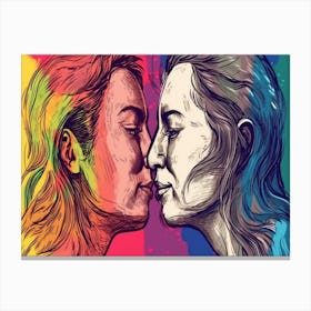 Two Women Kissing 1 Canvas Print