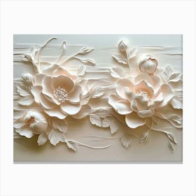 3D Papier Mache Flowers Canvas Print