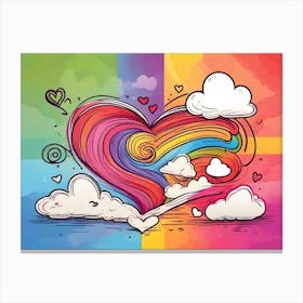 Rainbow Heart 3 Canvas Print