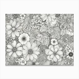 Black And White Flowers 1 Canvas Print