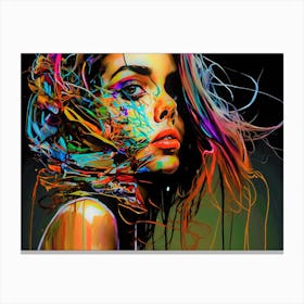 I See You - Colorful Girl Portrait Canvas Print