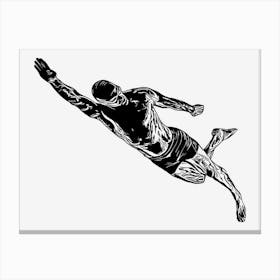 Male Swimmer Diving in Water Canvas Print