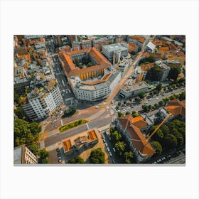 Above the Rooftops: Drone View of Milan Wall Art Canvas Print