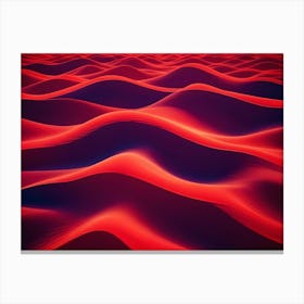 Abstract Background Of Rolling, Red, Wave Like Hills, Creating A Dynamic And Vibrant Scene Canvas Print