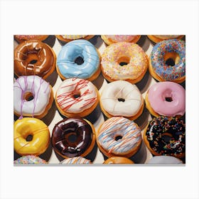 Donuts, Food, Colorful, Trendy, Preppy Aesthetic Canvas Print