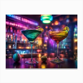 Colorful Cocktails In A Bar Canvas Print